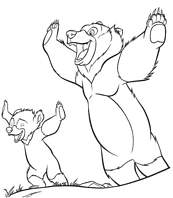 coloriage freres des ours jouent ensemble